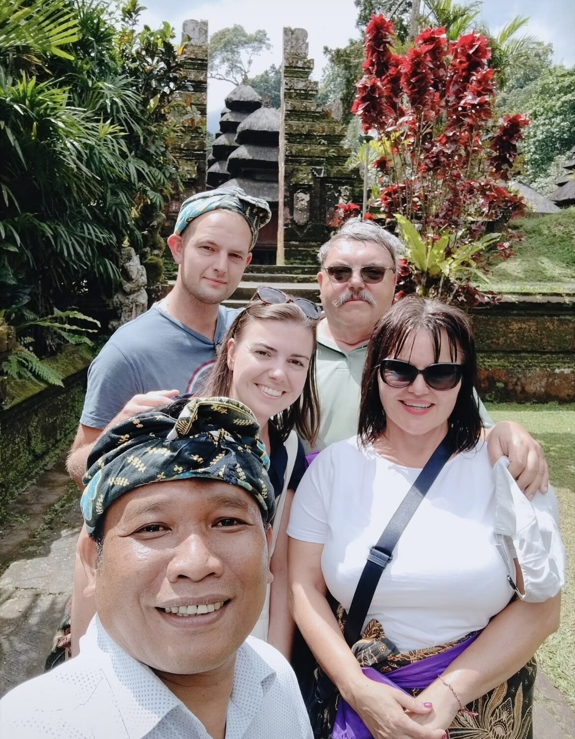 Bali Amigo Tours with customers during a private Tanah Lot Tour in Bali