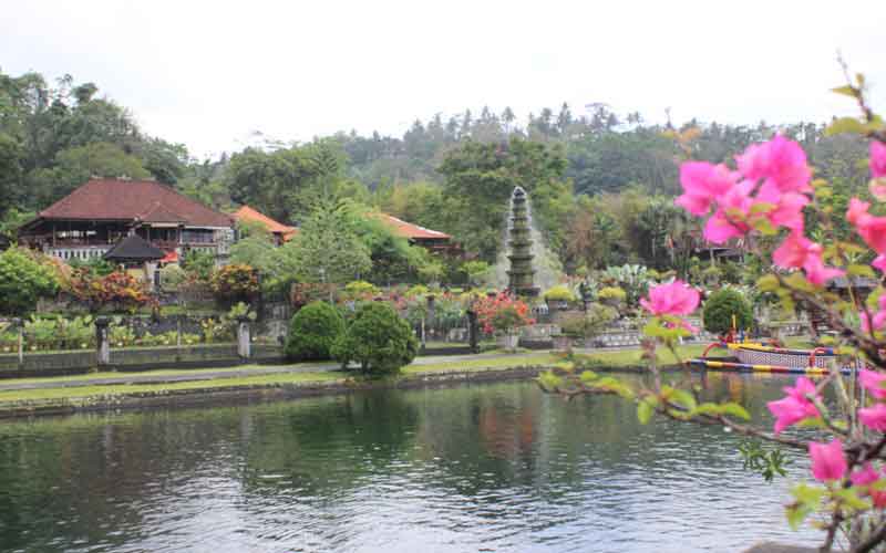 Tirta Gangga Water Palace in East Bali with royal gardens and sacred water pools