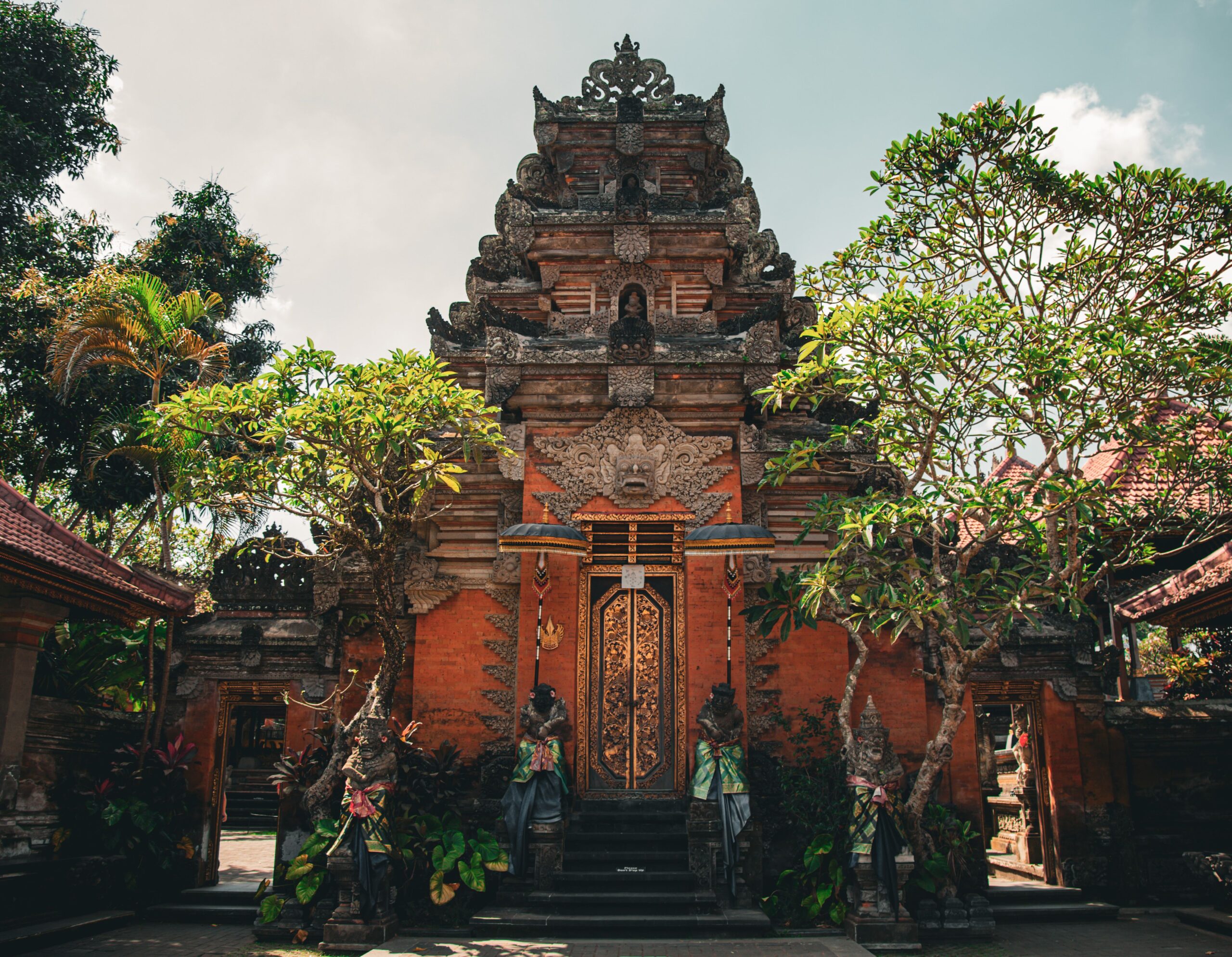 Ubud Palace in Bali with traditional Balinese architecture and ornate gates
