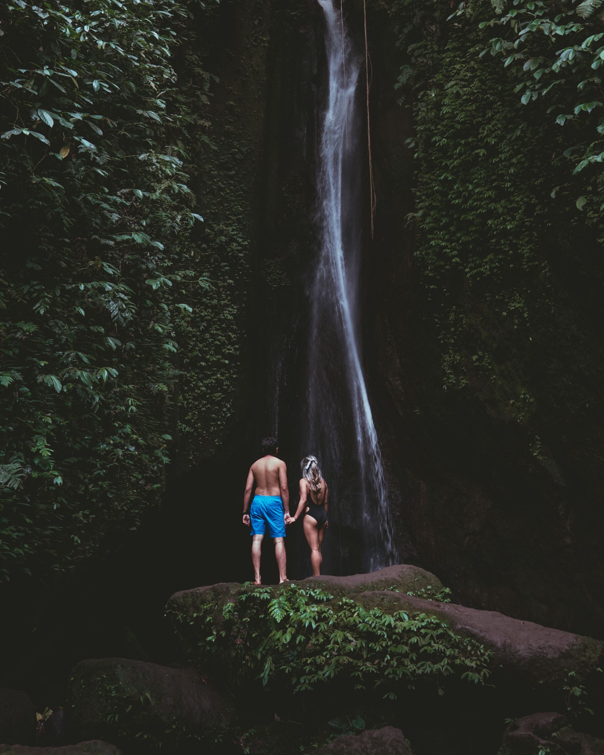 Leke Leke Waterfall Bali surrounded by lush tropical forest and greenery